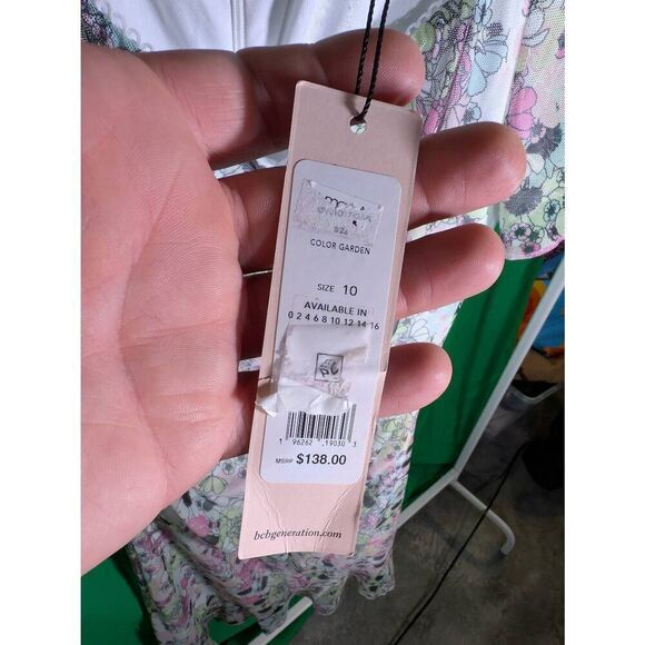 Bcbgeneration Ruched Mesh Mini Dress Garden 10 - Picture 6 of 8